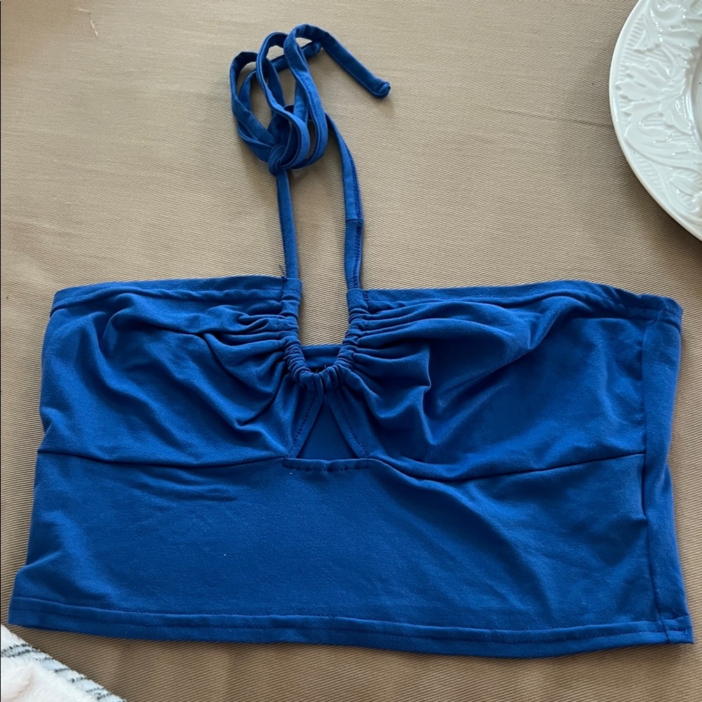 SHEIN Blue Halter Top